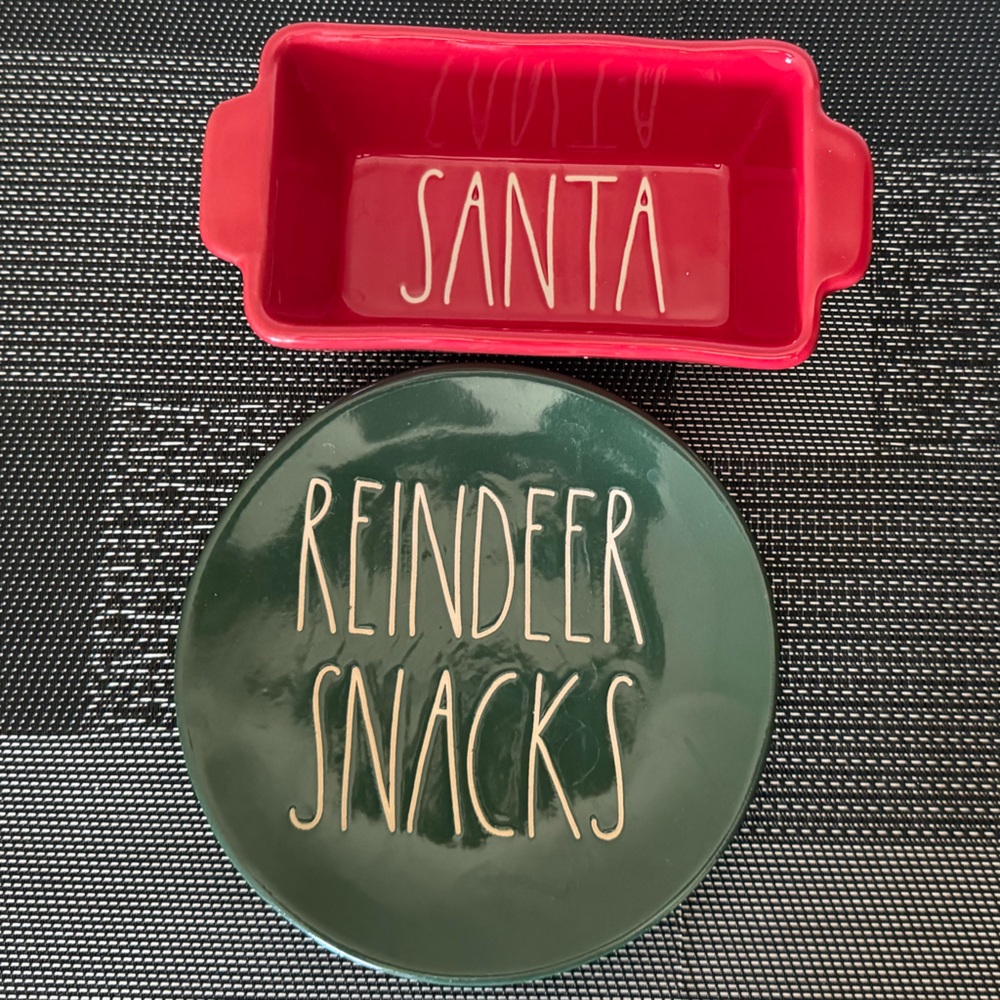 Rae Dunn Holiday Plate and Loaf Pan